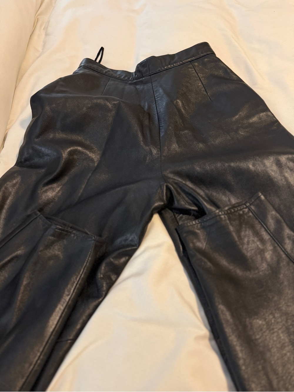 Vakko Women’s Vintage Leather Pants Size 6 High Waist Straight Leg Lined Black - Picture 13 of 13
